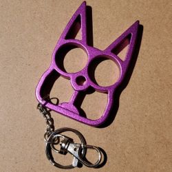 Purple Cat Keychain