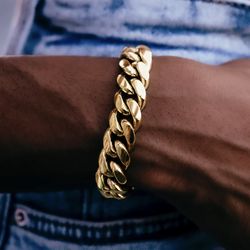 18k cuban link bracelet