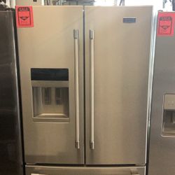Used Clean Maytag 25 Cuft Stainless French Door Refrigerator 