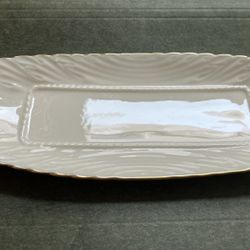 Lenox Butter Dish-Cream With Gold Trim