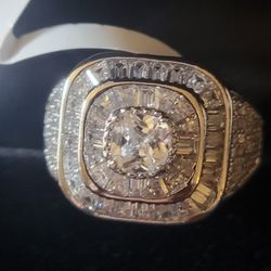 Men's cz silver ring size 8