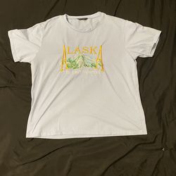 SheIn Alaska Embroidered Light Blue Men's L Short Sleeve T-Shirt