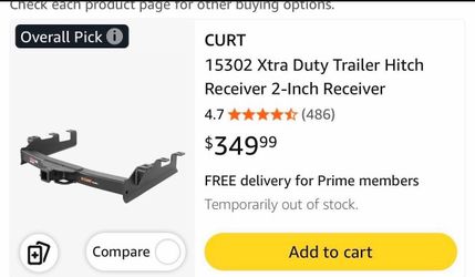 CURT 15300 Xtra Duty Trailer Hitch Receiver 2-Inch Receiver