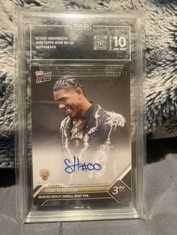 Scoot Henderson Topps Now Autographed Card Gem MT 10