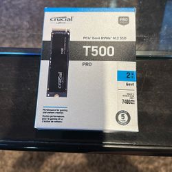 Crucial T500 PCIe Gen4 NVMe 2TB SSD, Up to 7,400MB/s, 