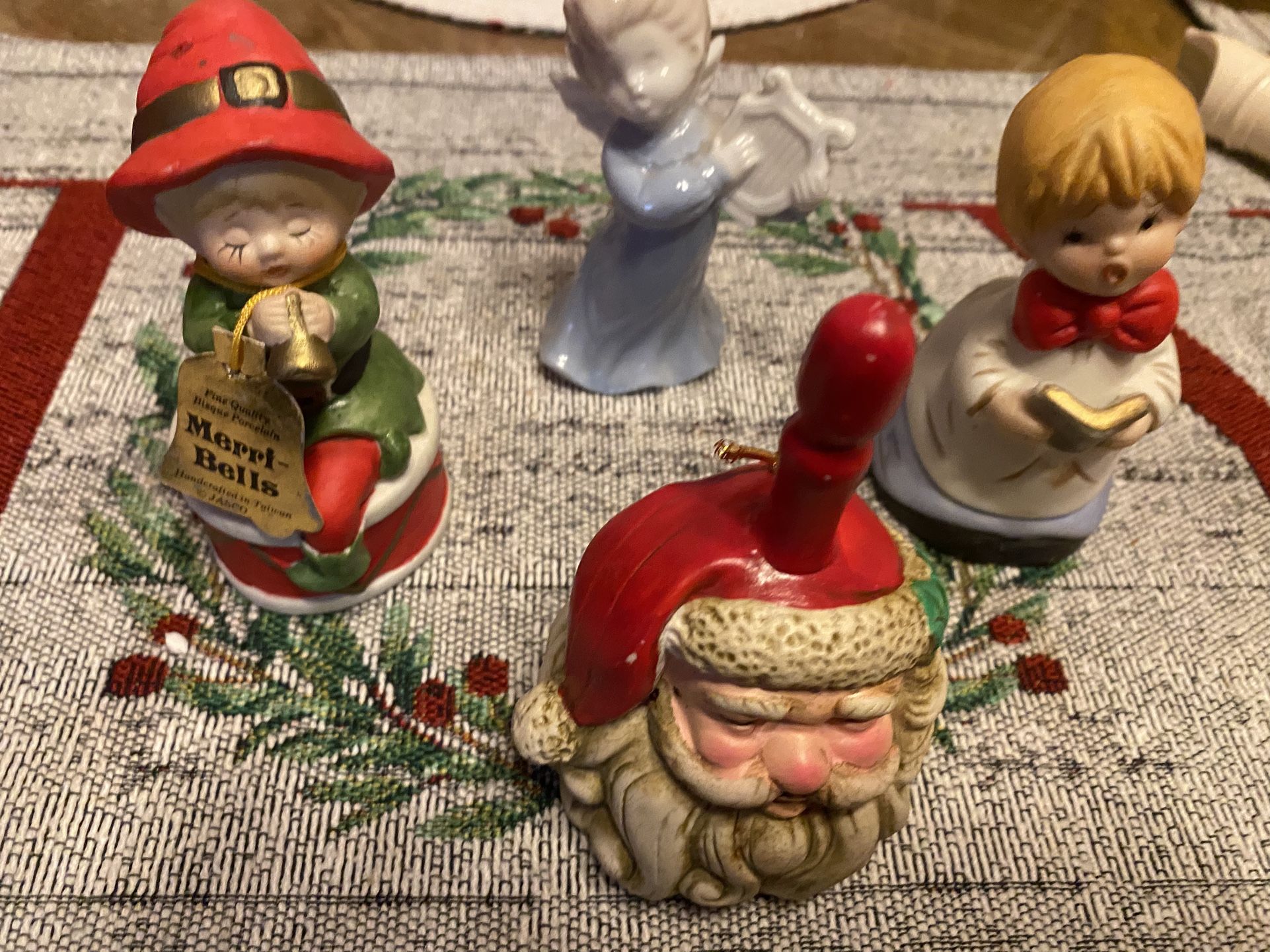 Vintage , Christmas Bells plus Angel figure (4 pcs)