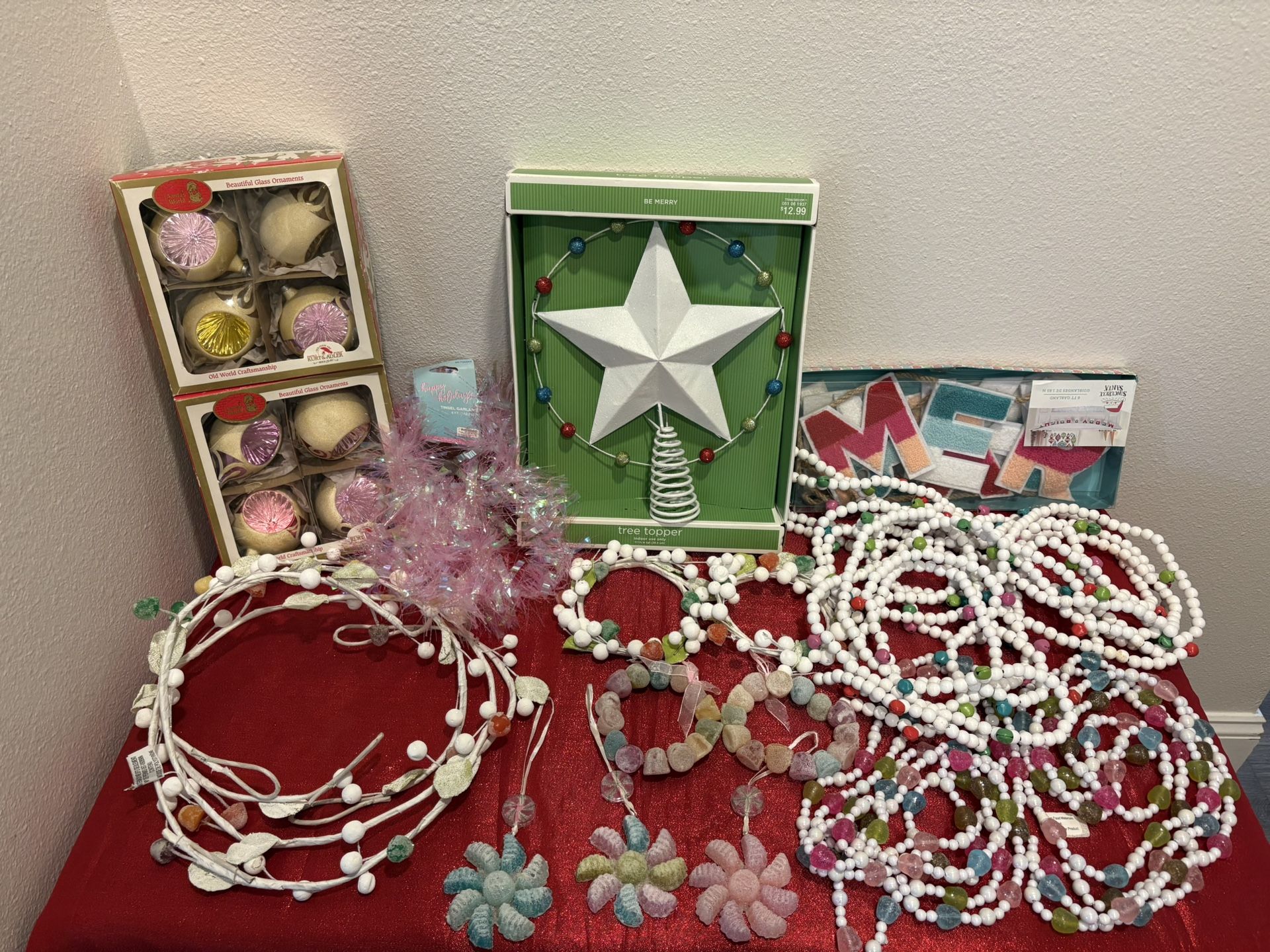 Christmas Gum Drop White Christmas Decor Lot - Decorations Beads ornaments - Simi