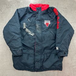Vintage 90s Chicago bulls NBA Embroidered Starter Bomber Jacket.