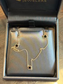 14K Black Clover Necklace