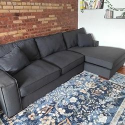 Ashly Dark Gray Sectional Sofa Couch – L-Shaped Modern Living Room Furniture