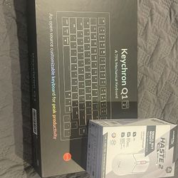 Keychron Q1 75% Keyboard And HYPERX PULSEFIRE HASTE 2 Mini Wireless 