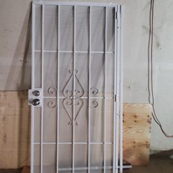 36" White  Metal Screen Door .