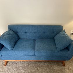 Blue Mid-Century Modern Sofa