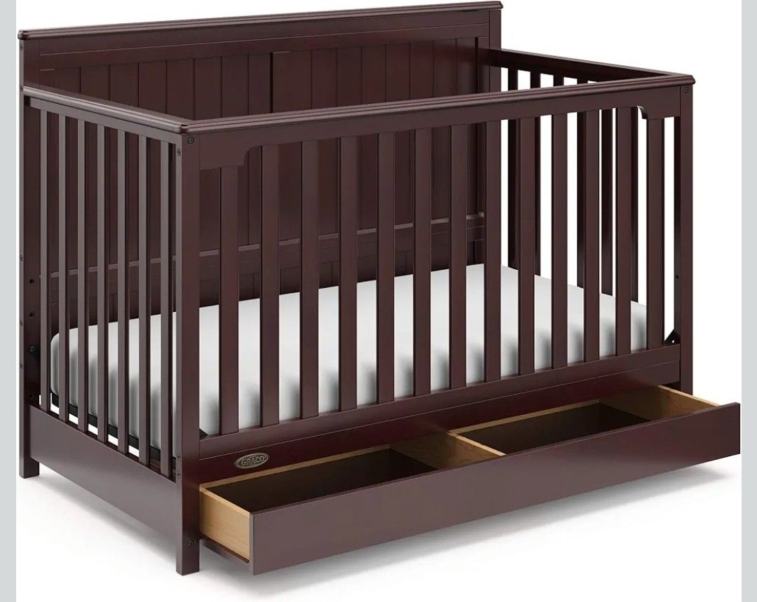 Graco Hadley 5-in-1 Convertible Crib with Drawer (Mattress Included)