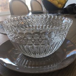 Crystal serving bowl,great for the holidays entertaining Or Everyday 