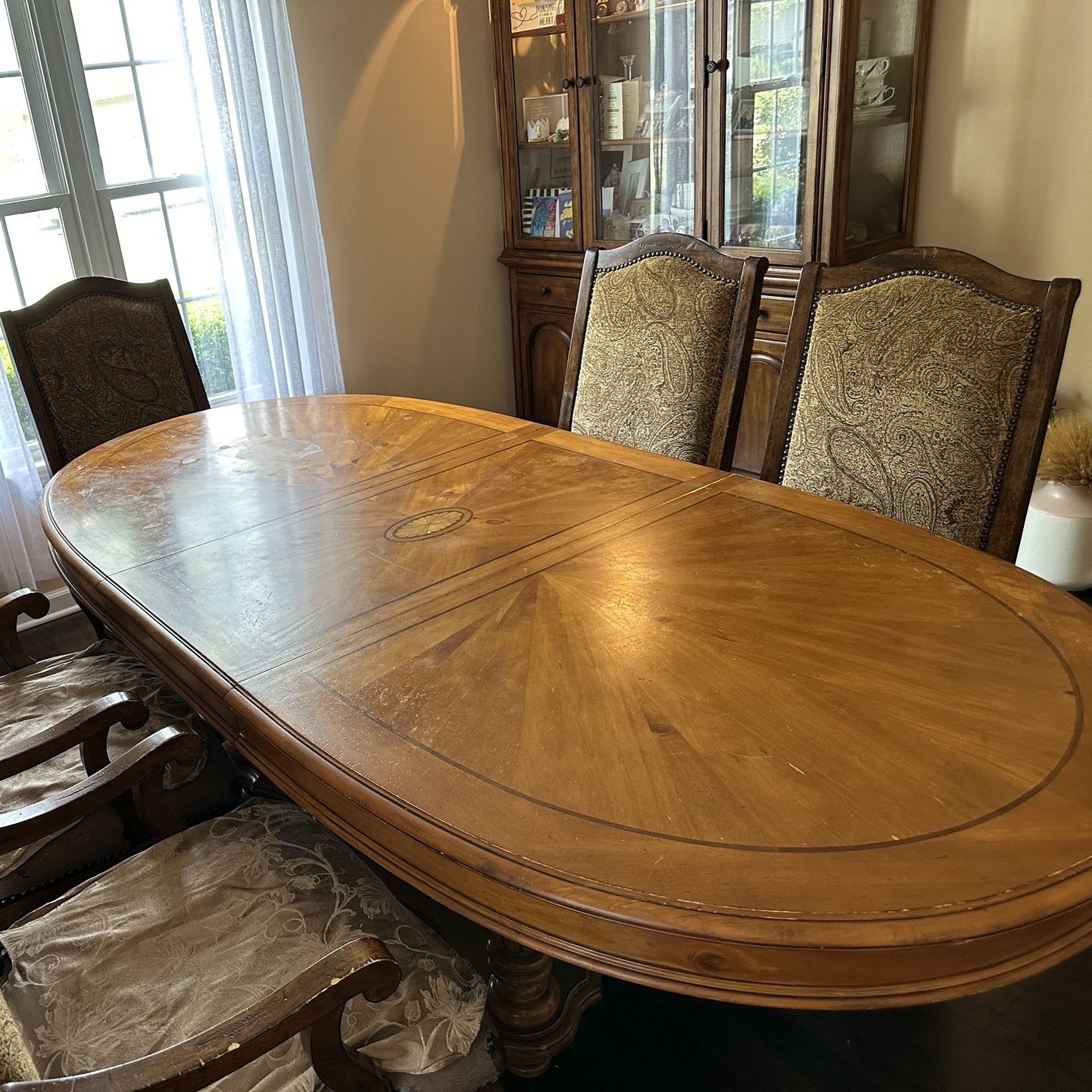 Pine Wood Dining Table Set 