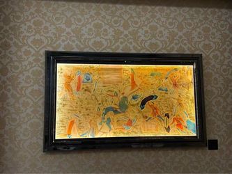 Large Framed Gold Leaf Backlit Wall Art 4pack