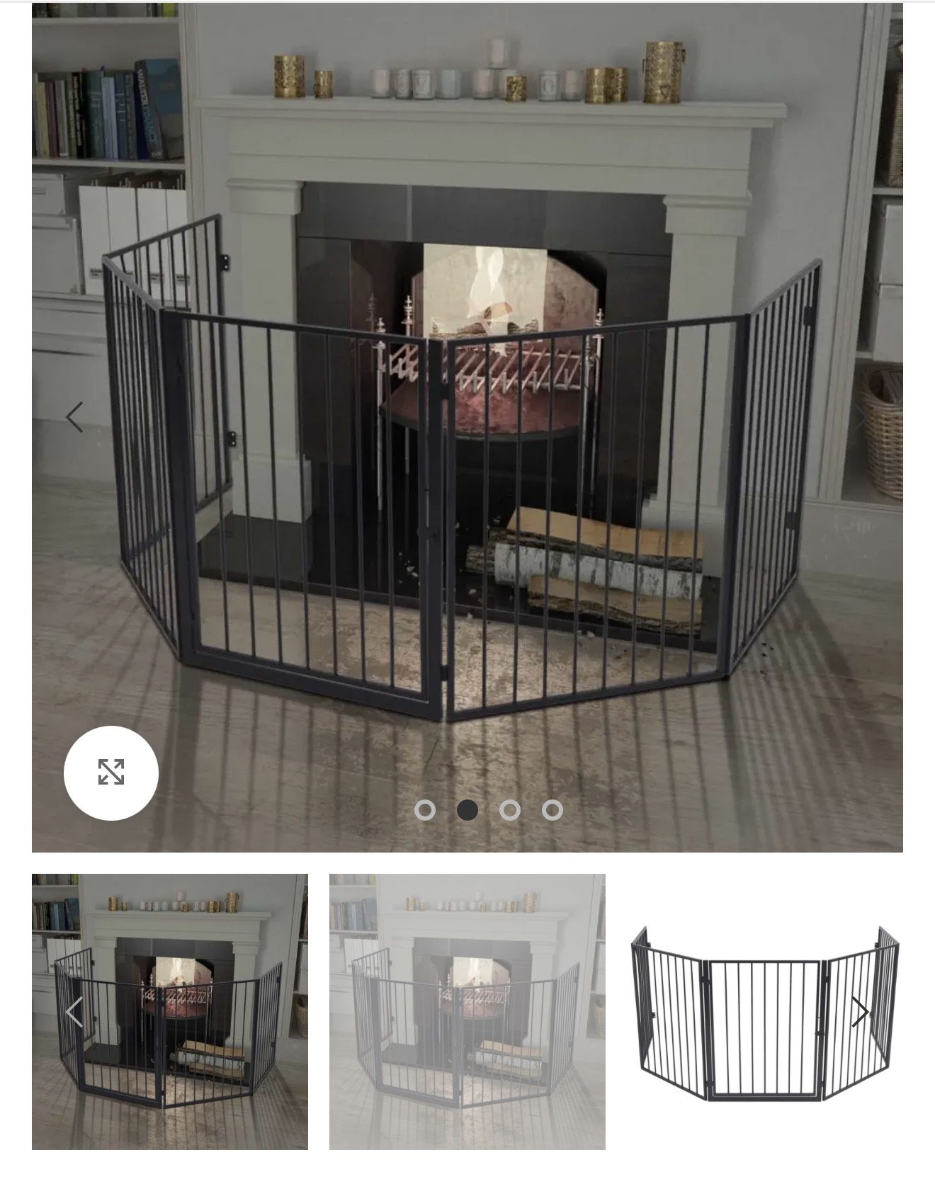 115 Inch Length 5 Panel Adjustable Wide Fireplace Fence