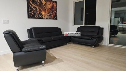 Modern Leather Sofa Set 2pc , Living Room Furniture, 3 - Piece Couch Set,