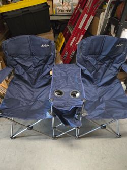 MacCabee Double Folding Camp Chair with Cup Holders