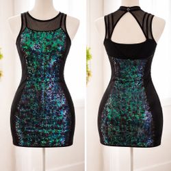 Green And Black Sparkly Dance Costume