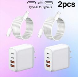USB C Charger Block 4-Port Wall Charger Type C Charger Fast Charging. 1 for $10 OR 2 for 18