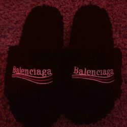 Balenciaga Fur Slides 