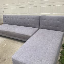 Gray Futon Two Piece Sectional