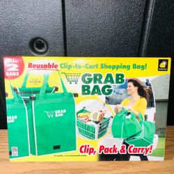 BulbHead Grab Bag Reusable Clip-to-Cart Shopping Bags 2-Pack