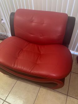 Red & black couch set for sale !