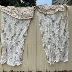 Palm Tree Double Shower Curtains With Accessories 