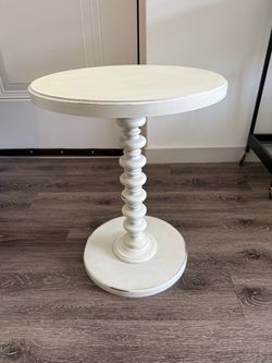 White Round  Side Table