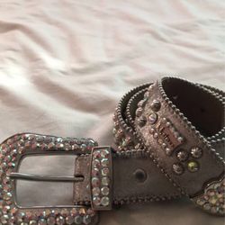 Size 34 Bb Simon Belt With Crosses Grey/pinkish for Sale in Santa Ana, CA -  OfferUp