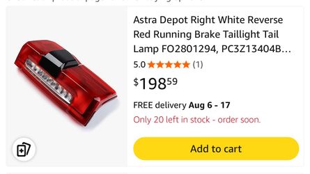 Ford F250 Right Reverse Brake Taillight