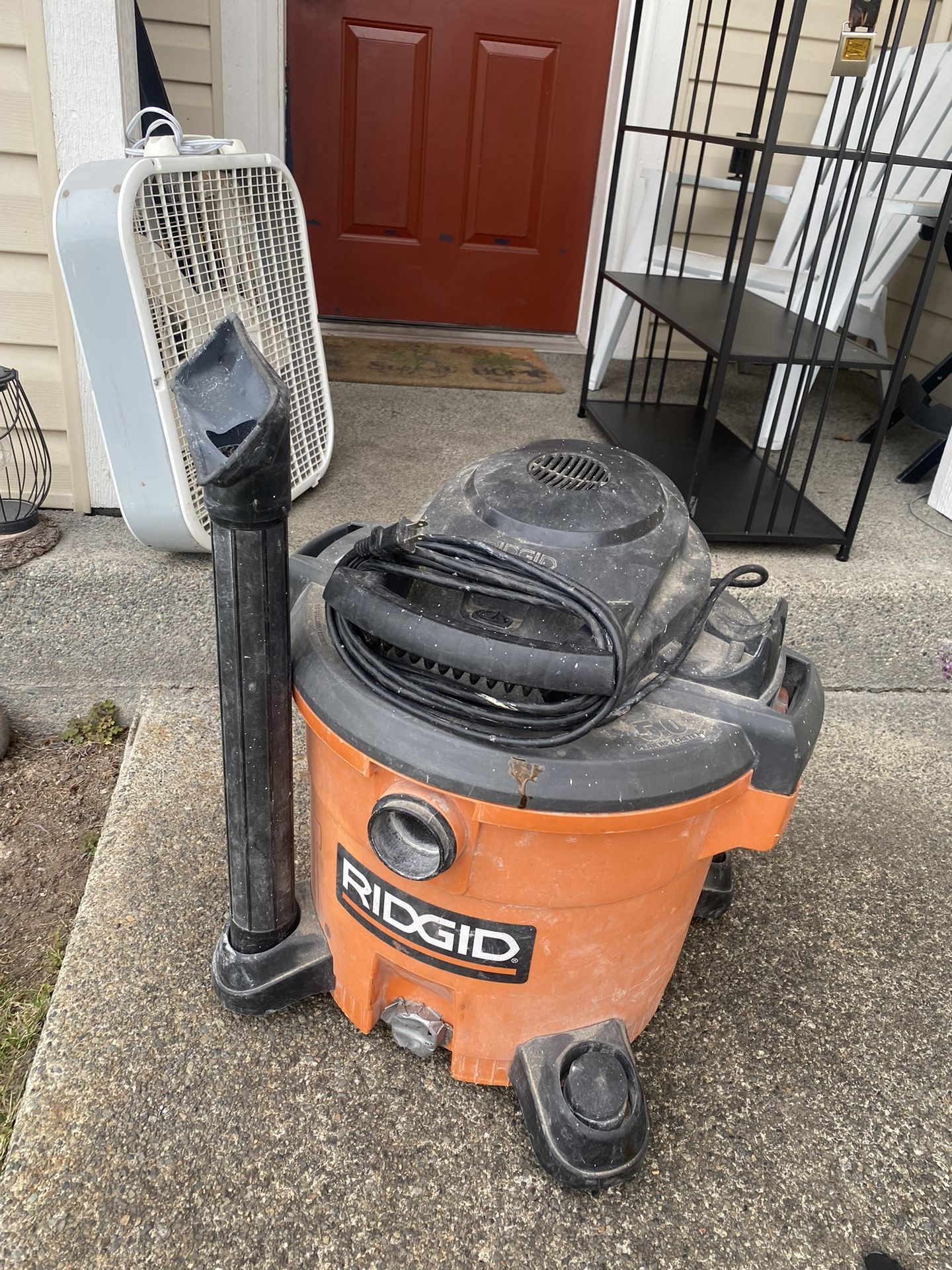 12 Gallon, Rigid Shop Vacuum With Attachments No Hose Porch Pick Up Orting
