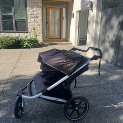 Black Thule Urban Glide Double Stroller 