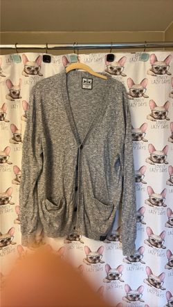 Express Gray Knit Button-Up Cardigan