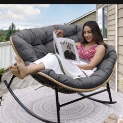 Outdoor Oversized Papasan Rocking Chair