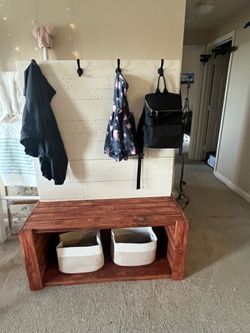 Real wood mud room bench