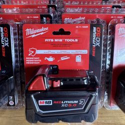 Milwaukee M18 18-Volt 5.0 Ah Lithium-Ion XC Extended Capacity Resistant Battery Pack