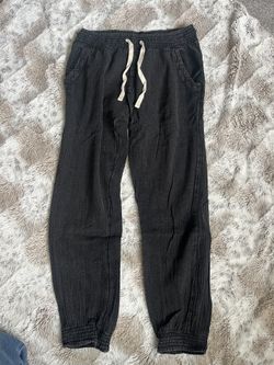 Rip Curl women’s black joggers w cream drawstring size S. 