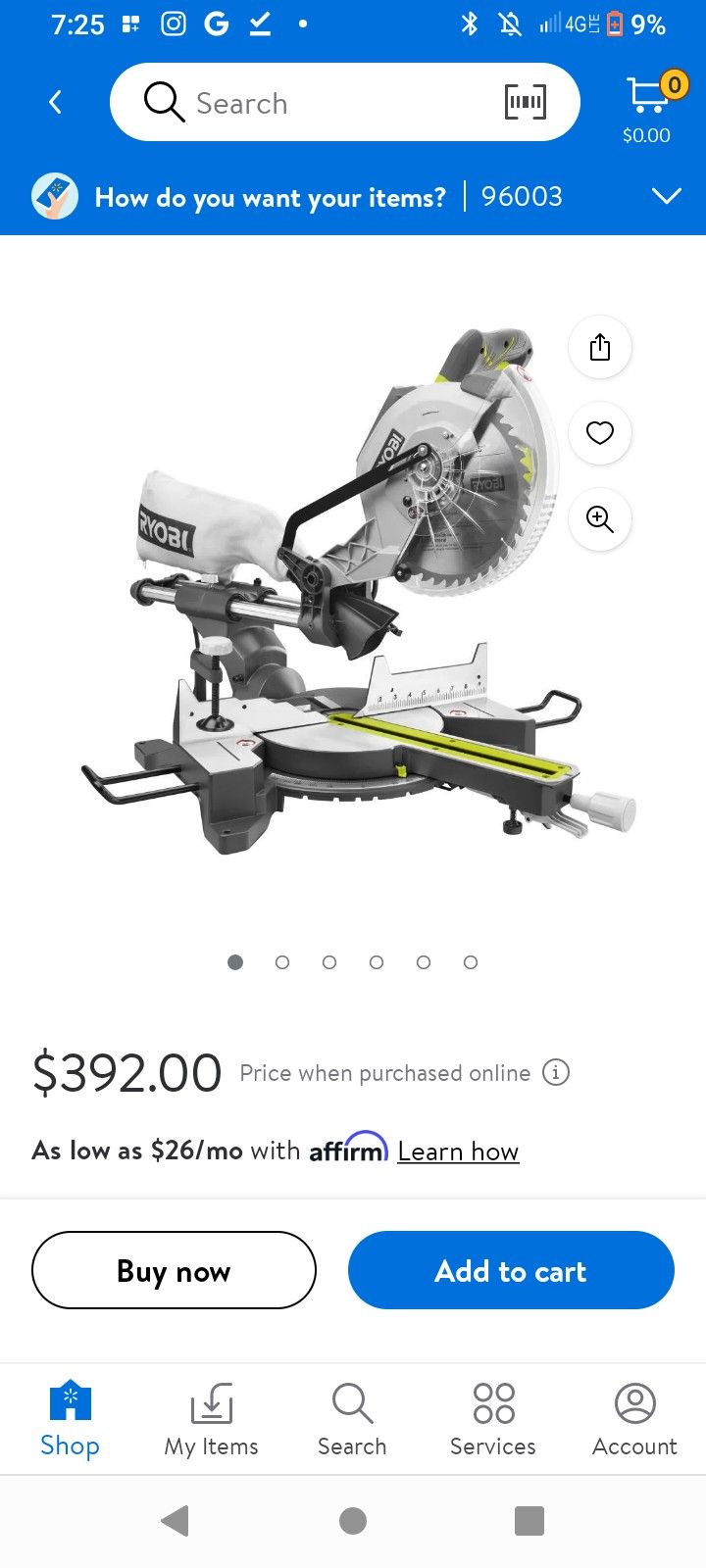 Ryobi 10 In Miter Saw With New Finish Blade