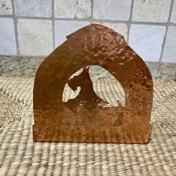 Hammered Copper Bookend  Art Deco