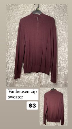 Burgundy Vanheusen Zip Sweater 