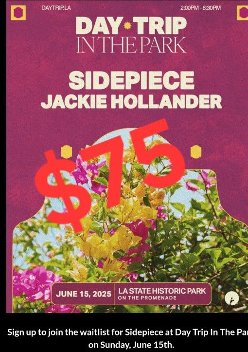 Day Trip in The Park Side Piece $75