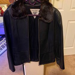 Leather Jacket Fur Collar
