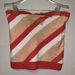 Rocawear, VTG Womens Coral Peach White  Sequins Tube Top Y2K, Size L