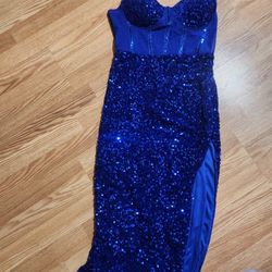 NYE Blue Sequin Dress