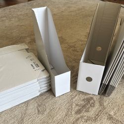 White cardboard magazine holders- IKEA