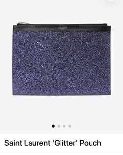 Saint Lauren glitter sequins pouch